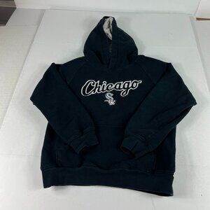 MLB Chicago White Sox Baseball Sweatshirt Kid Medium Black Faded Pullover Hoodie